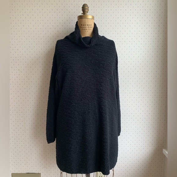 EILEEN FISHER Womens Blue Long Sleeve Mock Tunic Sweater main image 1